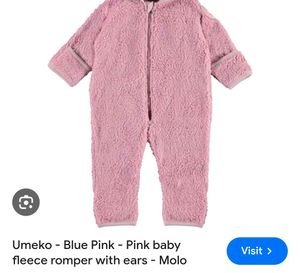 Cute Pink Fleece Baby Romper