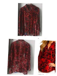 Red Floral Print Long Sleeve Top