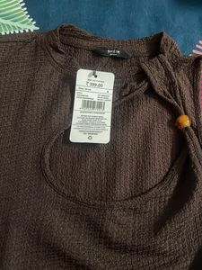 SHEIN Brown Cut-Out Sleeveless Top