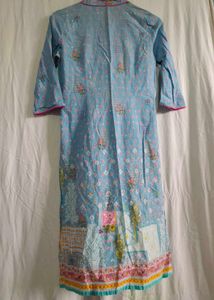 Blue Floral Print Kurta