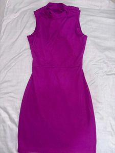 Purple Sleeveless Fitted Dress