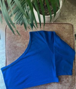 Bold Blue One Shoulder Top