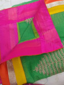 A multi Coloured Dupatta With Big Zari Boota