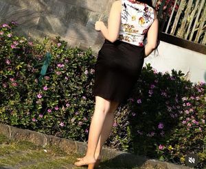 Stylish Floral Crop Top & Black Skirt Set