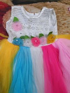 Multi Colour Frock For Kids