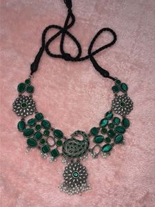 Green Stone Peacock Necklace