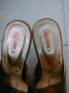 Bronze "Queen's" Heeled Mules
