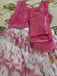 Pink Sequin Lehenga Choli Set