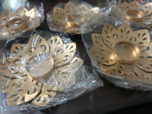 Golden Lotus Candle Holders (Set of 6)