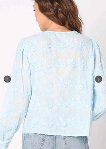Light Blue Embroidered vero moda top