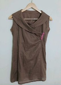 Stylish Brown Sleeveless Top