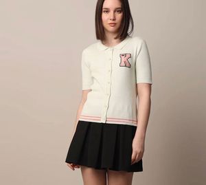 Only  Knit Collared Top with 'K' Patch