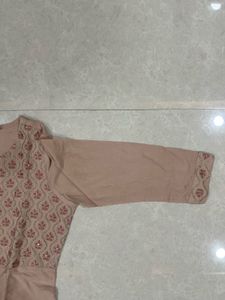 Elegant Beige Embroidered Kurta