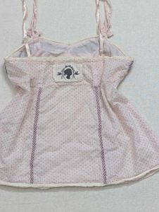 Y2k Coquette Baby Pink Polka Dot Babydoll Top