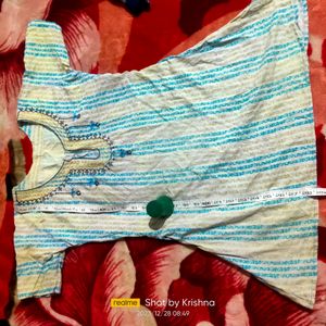 White &amp; Blue Top Simple &amp; Beautiful Embroidery