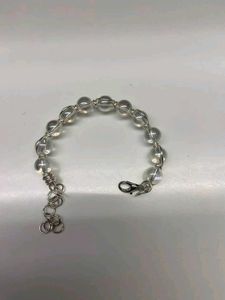 Handmade Clear Bead &amp; Silver Wire Bracelet