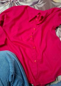Chic Magenta Button-Up Shirt
