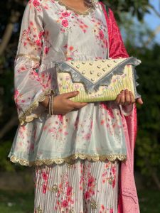 Handmade luxury Floral Clutch Bag
