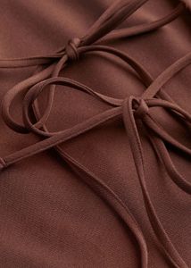 Brown Halter Neck Crop Top