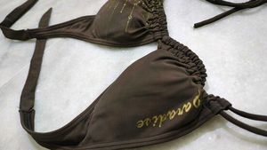 Brown String Bikini Top