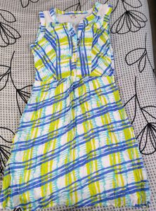 Blue & Green Plaid Shirt Dress