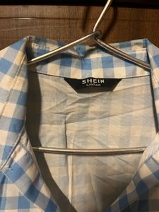 Blue Gingham Crop Top