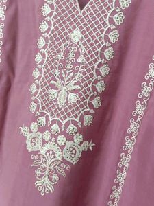 Embroidered pink Kurta Set with Dupatta