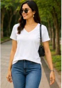 Classic V-Neck White T-Shirt