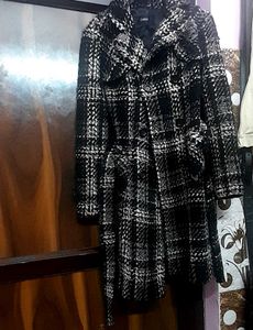 Black Check Overcoat