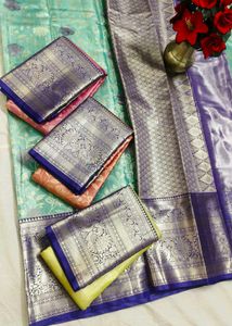 beautiful Colour combination Brocade pattu saree