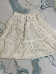 White Eyelet Tiered Skirt