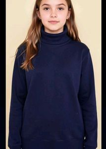 Navy Blue Mock Neck Sweatshirt