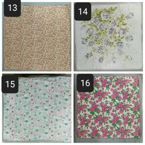 24 Vintage Floral Pocket Squares