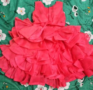 Coral Ruffle Dress