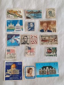 ,15 vintage stamps