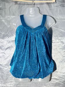 Sparkly Blue Draped Top