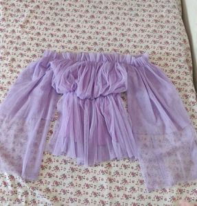 ethereal lilac tulle off-the-shoulder top💜