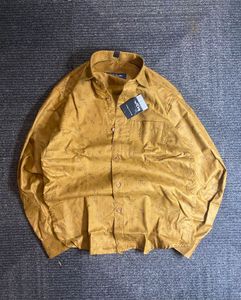 Men's Mustard Printed Casual Shirt