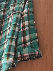 Green Plaid Button-Up Shirt