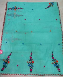 BRAND NEW HAND Embroidered RESHAM KOTA Saree