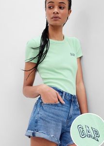 GAP Ribbed T-Shirt With Embroidered Logo
