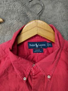 Ralph Lauren Mens Coral Button Down Shirt