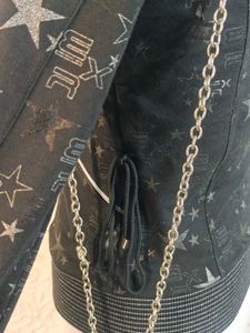Black Star Print Zip-Up Hoodie