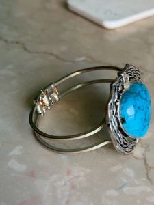 Unique Heart Turquoise Cuff Bracelet