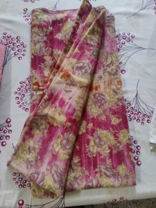 Vibrant Floral Print dress material for ladies