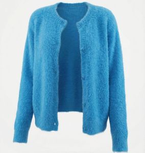 Blue Fuzzy Knit Cardigan