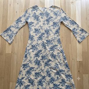 Blue Floral Print Kurta