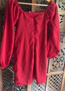 Chic Red Ruched Mini Dress