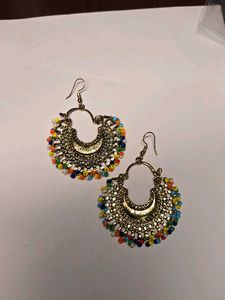 Boho Beaded Hoop Earrings