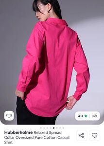 Vibrant Pink Cotton Oversized Shirt
